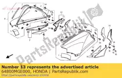 Aquí puede pedir cubierta, l. Placa de pivote de Honda , con el número de pieza 64800MGE000: