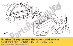 Honda 64800MGE000 cover, l. pivot plate - Bottom side