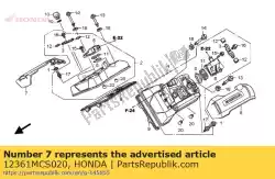 Ici, vous pouvez commander le couverture, r. Au-dessus de la tête auprès de Honda , avec le numéro de pièce 12361MCS020: