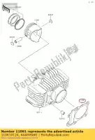 110610124, Kawasaki, guarnizione, base cilindro klx110-a3 kawasaki  klx 110 125 2002 2003 2005 2006 2007 2008 2009 2017 2018 2019, Nuovo