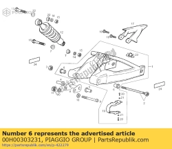 Aprilia 00H00303231, Achterste zwenkarm piv.bus, OEM: Aprilia 00H00303231