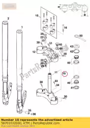 Aqui você pode pedir o bot. Triple clamp x = 35mm / d = 54mm em KTM , com o número da peça 58701032000: