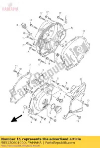 yamaha 985120601000 tornillo, bandeja (+) (c-local) - Lado inferior