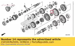 Aqui você pode pedir o bucha, marcha à ré (alta) em Honda , com o número da peça 23454HN2000: