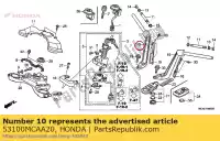 53100MCAA20, Honda, pipe assy., r. direction h honda gl goldwing a  bagger f6 b gold wing deluxe abs 8a gl1800a gl1800 airbag gl1800b 1800 , Nouveau