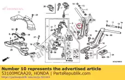 Aqui você pode pedir o pipe assy., r. Direção h em Honda , com o número da peça 53100MCAA20: