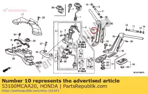 Honda 53100MCAA20 pipe assy., r. direção h - Lado inferior