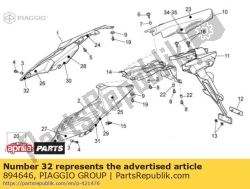 Aprilia 894646, Achterste kuip sticker, OEM: Aprilia 894646