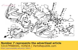 Ici, vous pouvez commander le caoutchouc, poids auprès de Honda , avec le numéro de pièce 53107MBB000: