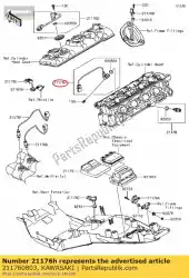 sensor, nokkenaspositie zg140 van Kawasaki, met onderdeel nummer 211760803, bestel je hier online: