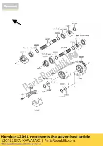 Kawasaki 130411057 balanceador, fr, rh - Lado inferior