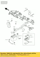 260111534, Kawasaki, wire-piombo, batteria (-) kawasaki estrella 250 , Nuovo