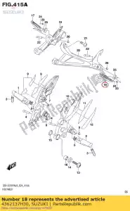 suzuki 4362137H30 l/u duo voetsteun - Onderkant