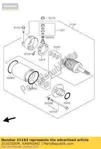 kawasaki 21163S004 starter motor - Bottom side