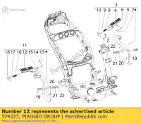 574227, Piaggio Group, Reposapiés gilera ice stalk stalker 50 1998 2005 2007 2008, Nuevo