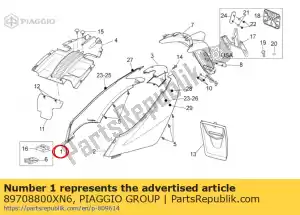 Piaggio Group 89708800XN6 carénage arrière droit. diablo noir - La partie au fond