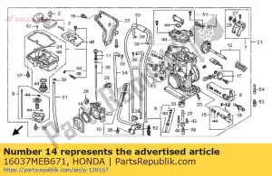 honda 16037MEB671 juego de válvulas, flotante - Lado inferior