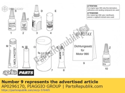 Aprilia AP0296170, Juego de juntas, OEM: Aprilia AP0296170
