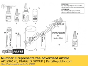 aprilia AP0296170 pakking set - Onderkant