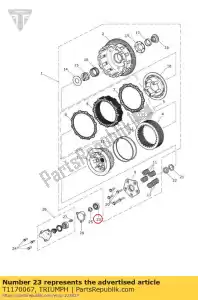 triumph T1170067 bearing, pressure plate - Bottom side