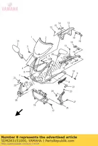 yamaha 5DM283151000 emblema - Lado inferior