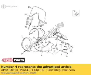 Piaggio Group AP8184014 painel de instrumentos. vermelho - Lado inferior