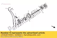 14302KY4901, Honda, cap, cable guide honda f (j) portugal / kph nsr 125 1988 2000 2001, New