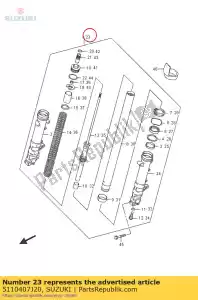 suzuki 5110407J20 amortecedor assy, ??para - Lado inferior