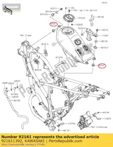 kawasaki 921611392 amortisseur, réservoir de carburant, rr kx450fcf - La partie au fond