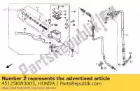 45125KW3003, Honda, freno de manguera superior honda nx  nx250 250 , Nuevo