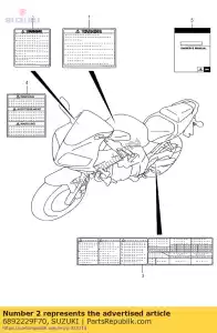 suzuki 6892229F70 etiqueta, tela - Lado inferior