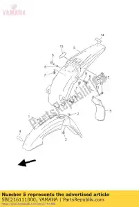 yamaha 5BE216111000 garde-boue, arrière - La partie au fond