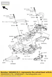 Kawasaki 36040009117K cover-coda, fr, rh, m.d.bla - Il fondo