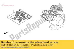 Aqui você pode pedir o kit de junta a (para pistão padrão) em Honda , com o número da peça 06111KGB611: