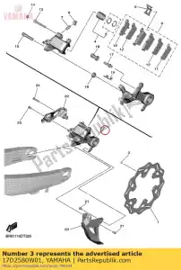 yamaha 17D2580W01 compasso de calibre traseiro - Lado inferior