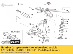 Aprilia AP8123932, Placa superior horquilla, OEM: Aprilia AP8123932
