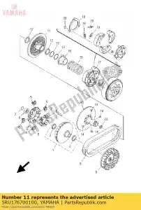 yamaha 5RU176700100 polia deslizante secundária - Lado inferior