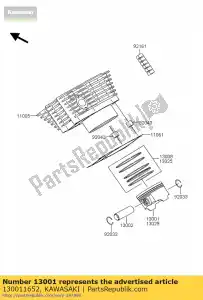 Kawasaki 130011652 motor a pistão kvf360-a1 - Lado inferior