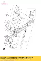 voorvork assy (r. H) van Yamaha, met onderdeel nummer 5UL231031000, bestel je hier online: