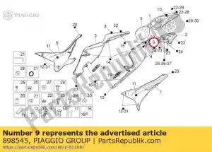 Piaggio Group 898545 lh decalque da carenagem traseira rsv4 - Lado inferior