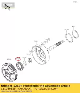 kawasaki 131940555 01 clutch-oneway - Bottom side