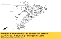 Aquí puede pedir guardabarros a, rr. De Honda , con el número de pieza 80100MT3610: