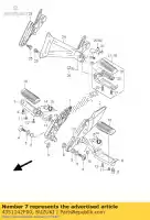 4351142F00, Suzuki, barra, pé frontal suzuki gsx  gsx1400 gsx1400z 1400 , Novo