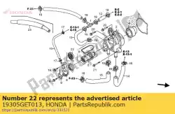 Aquí puede pedir junta de goma de Honda , con el número de pieza 19305GET013: