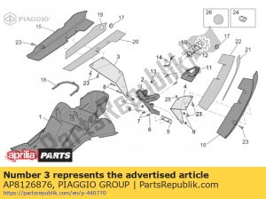 aprilia AP8126876 soporte portamatr derecho - Lado inferior