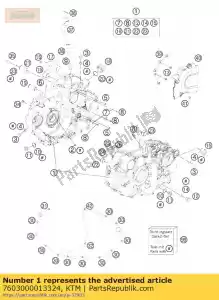 ktm 7603000013324 caixa do motor cpl. - Lado inferior