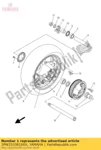 yamaha 2PW25338100X cast wheel, rear - Bottom side