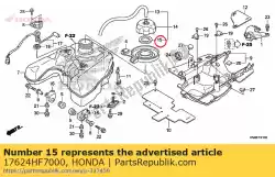 Aquí puede pedir embalaje, tapón de combustible de Honda , con el número de pieza 17624HF7000: