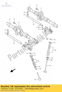 Suzuki 1293317C00 sede, molas de válvula - Lado inferior