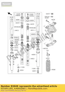 kawasaki 920491180 huile de joint, fourche avant kdx200-a2 - La partie au fond